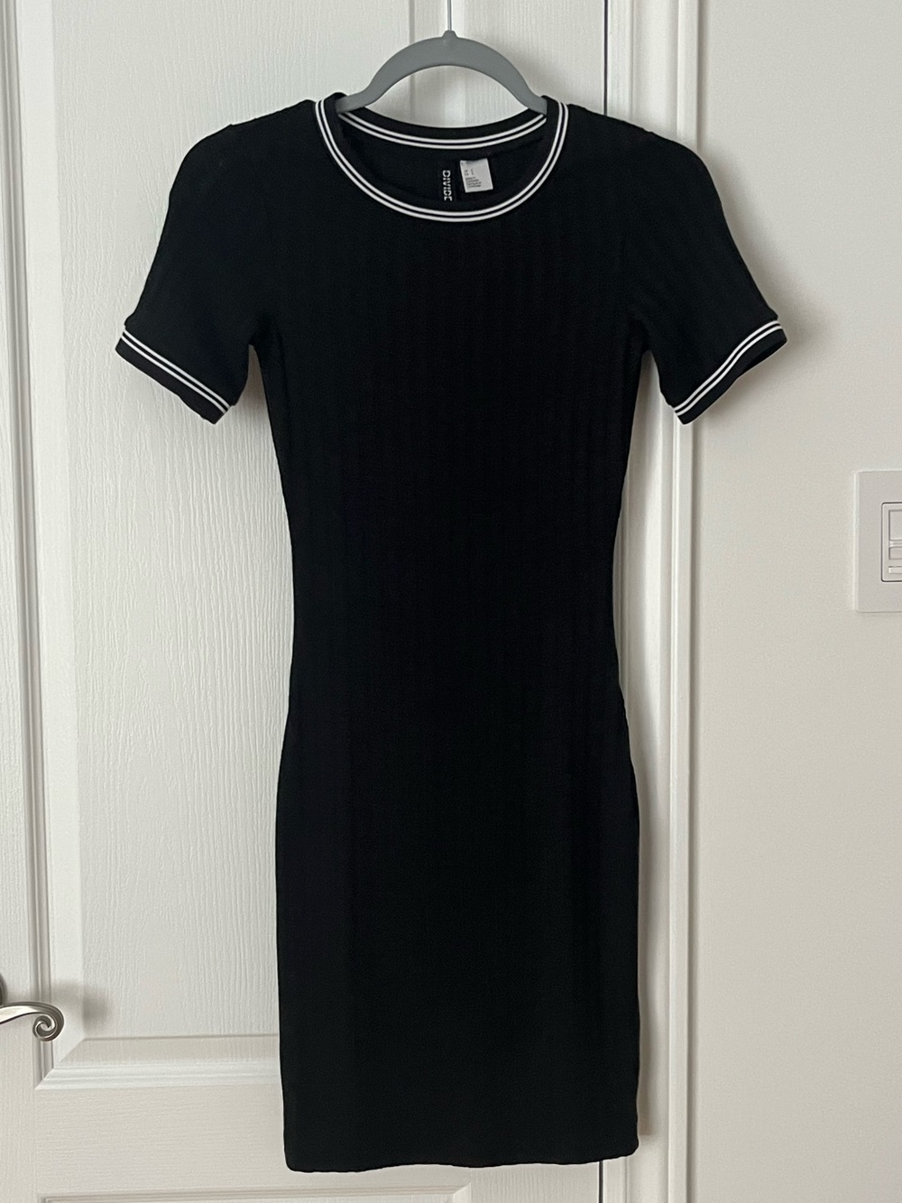 Divided Black Mini Dress with White Trim from H&M